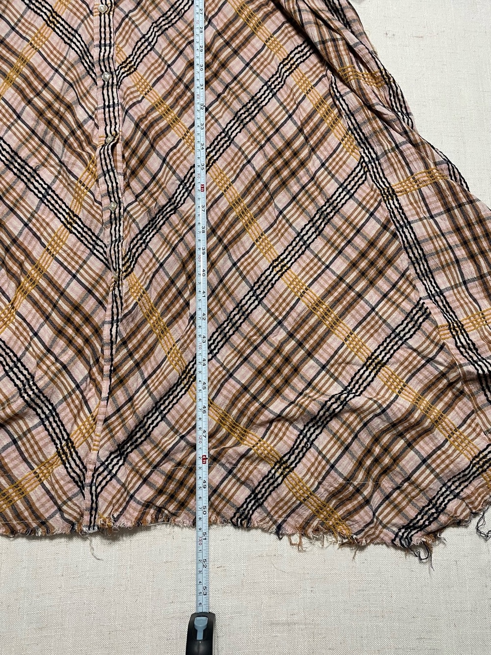 Free People Sadie Plaid Maxi Dress Button Front Duster Size S - Picture 8 of 8